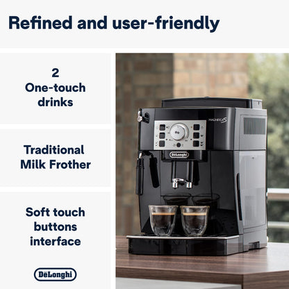 De'Longhi Magnifica S, Automatic Bean to Cup Coffee Machine, Espresso and Cappuccino Maker, ECAM22.110.B, Black