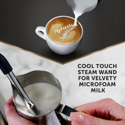 Breville Barista Max Espresso Machine | Latte & Cappuccino Coffee Maker with Integrated Bean Grinder & Steam Wand | 2.8 L Water Tank | 15 Bar Italian Pump | Stainless Steel
