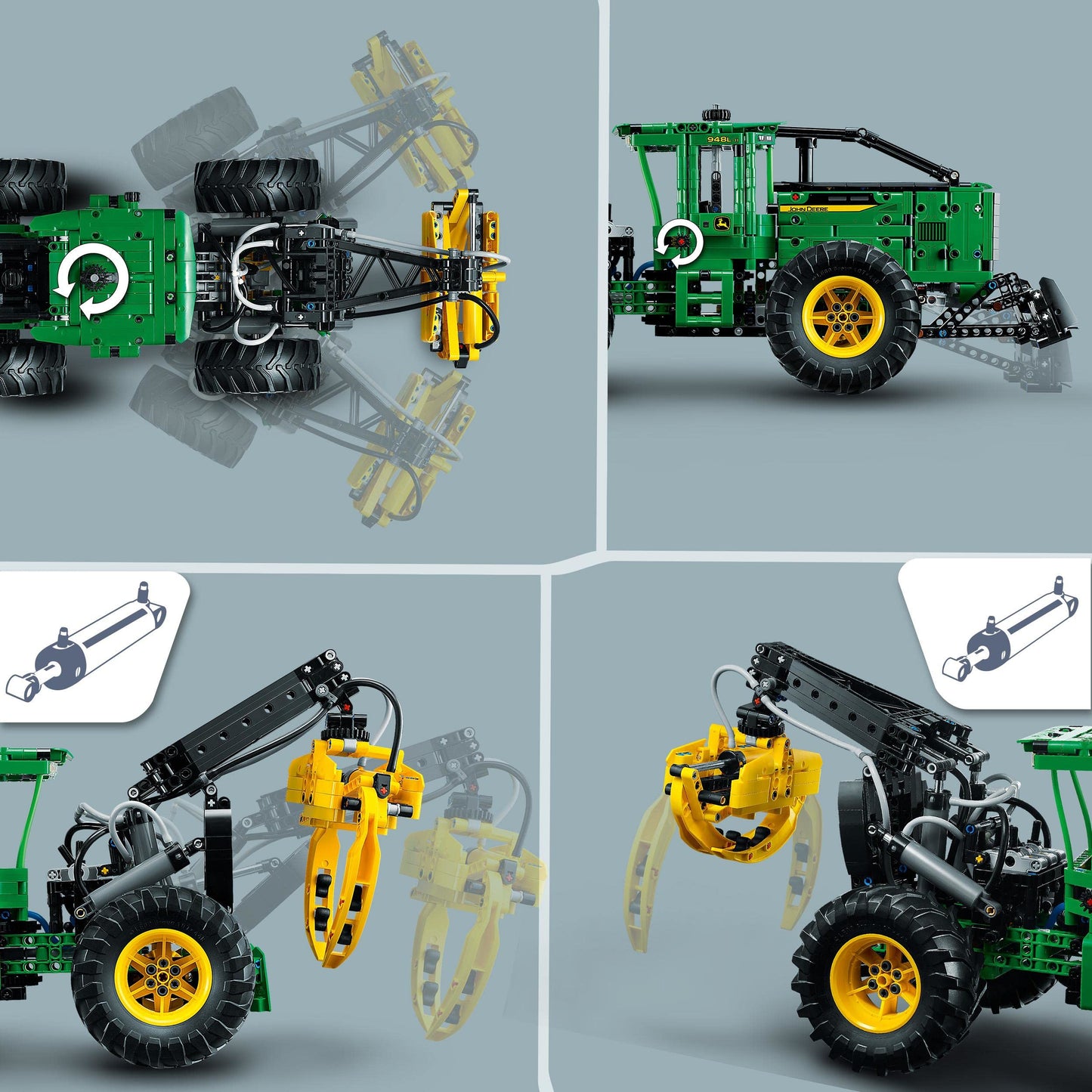 LEGO Technic John Deere 948L-II Skidder Set, Large 1,492-Piece Construction Vehicle Toy with Pneumatic Functions and 4 Wheel Drive, Model Building Kit for Engineering Enthusiasts, Gift Idea 42157
